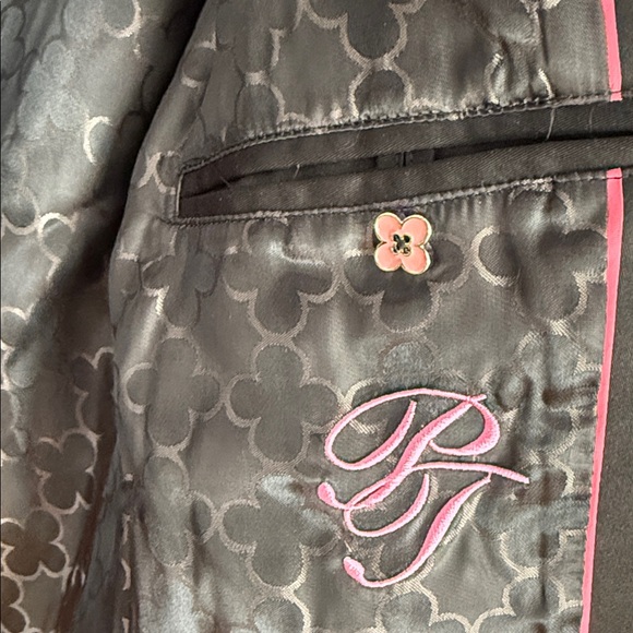 Pink Tartan Black Women’s Double Breasted Trench Coat - Picture 7 of 8